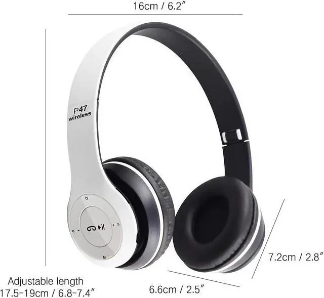 Alt view image 3 of 5 - Blutooth Wireless Headphone Audio Stereo Cordless Headset Auriculares Bluetooth Earphone For Computer Head Phone PC With Mic