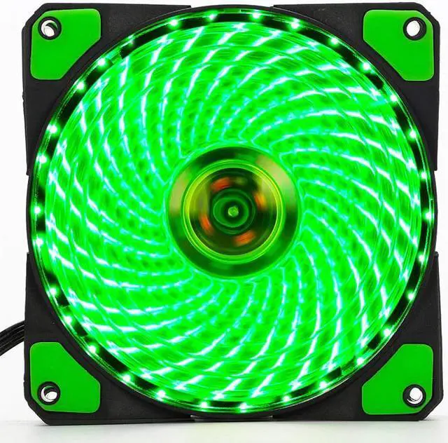 Alt view image 4 of 5 - 120mm PC Computer 16dB Ultra Silent 33LEDs Case Fan Heatsink Cooler Cooling w/ Anti-Vibration,12CM Fan,12VDC 3P IDE 4pin