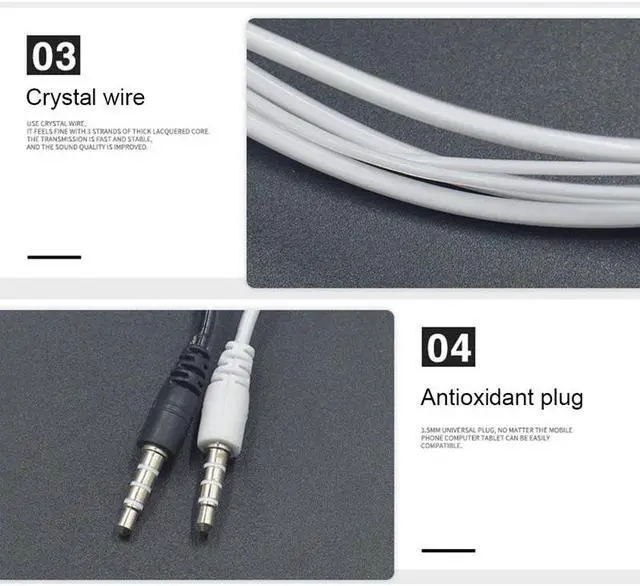 Alt view image 4 of 5 - Headse Music Earbuds Stereo Gaming Earphone for Mobile Phone Universal Earphones Subwoofer with Wheat Headset Accessory