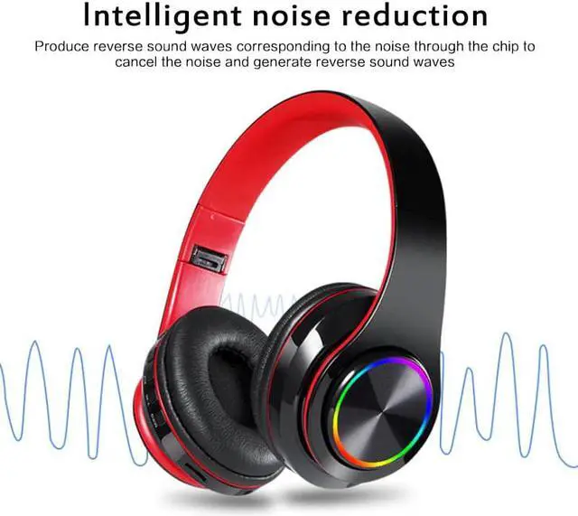 Alt view image 3 of 5 - Colorful Light Bluetooth 5.0 Wireless Headsets Gaming Sports HIFI Stereo Sound Noise Reduction terproof Headphones Earbuds