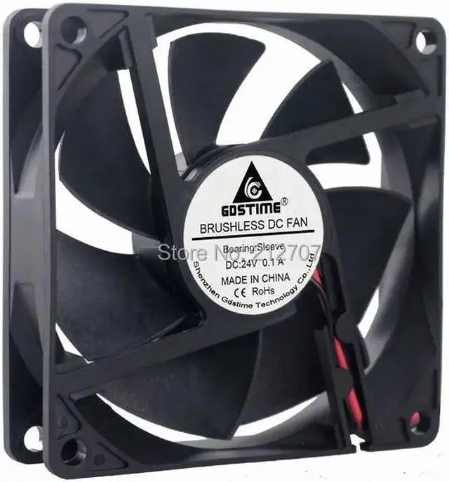 Alt view image 2 of 5 - 1PCS  2Pin 8020 80mm 80x80x20mm 24V Case Cooling Cooler Server Inverter Fan
