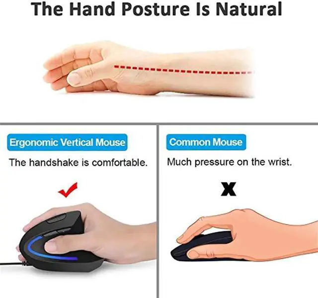 Alt view image 2 of 5 - Mouse Wired Ergonomic mouse Gaming 800/1200/2000/3200 DPI Mause Wrist Rest Protection  Light Mice For PC/Laptop