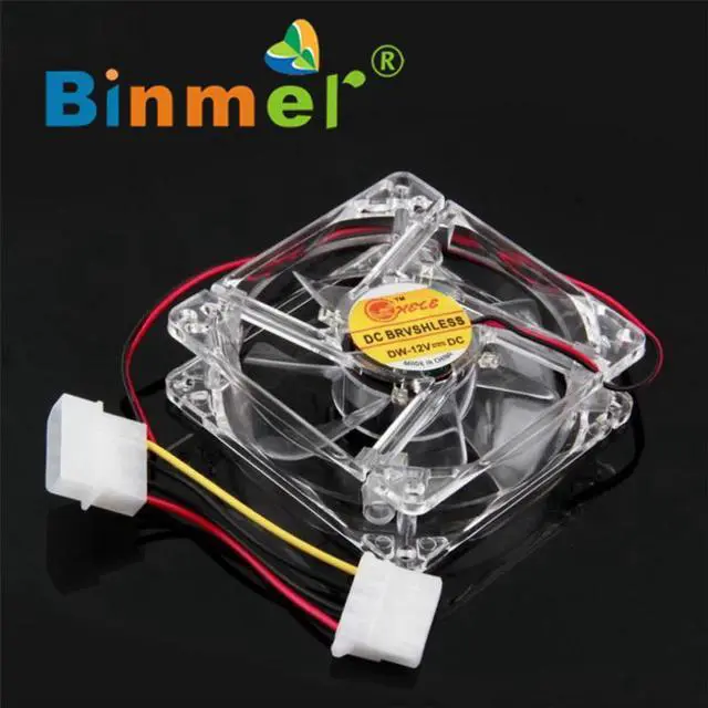 Alt view image 5 of 5 - Quad 4-LED Light Neon Clear 80mm PC Computer Case Cooling Fan Mod_KXL0718