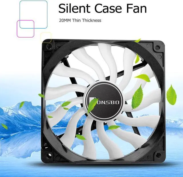 Alt view image 3 of 5 - 12020 Ultra-thin PC Case Fan 120mm Silent Desktop Computer Chassis Fan CPU Cooler Cooling Fan 4Pin 3Pin