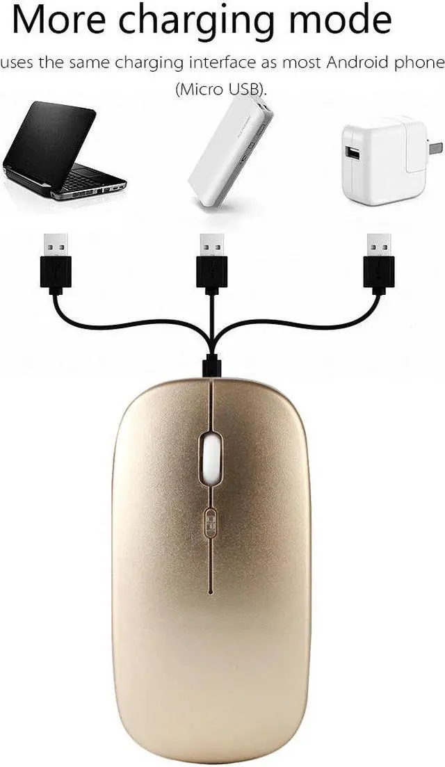 Alt view image 4 of 5 - 2.4G Wireless Mouse USB Rechargeable Charging Mouse Ultra-Thin Silent Mute Office Mice Opto-electronic PC Laptop Home Mouse Pad