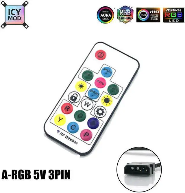 Alt view image 2 of 4 - RGB Controller Remote For A-RGB For Motherboard&Hub 4PIN/3PIN Plug AURA SYNC Molex 4PIN Power Supply Plug Water Cooler 12V/5V