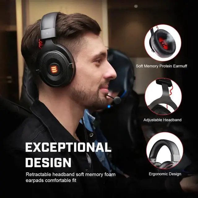 Alt view image 3 of 5 - Gaming Headset 7.1 Surround Sound Headset Gamer USB/3.5mm Wired Headphone With  Mic LED For Xbox/PC/PS4/Phone