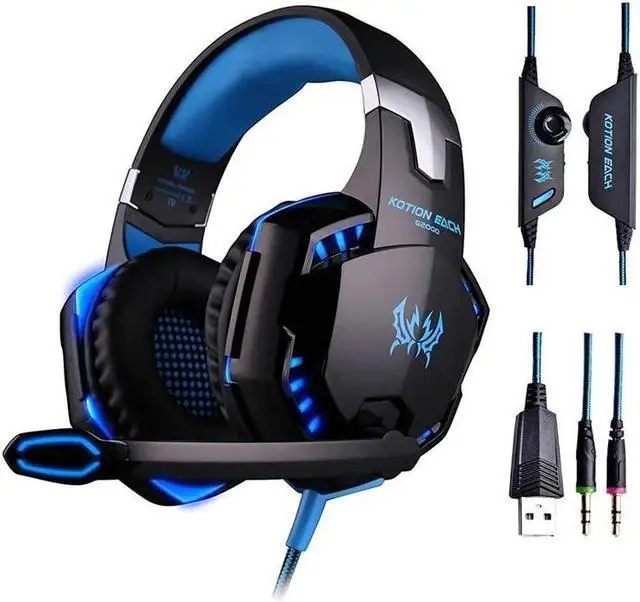 Main image of Computer Stereo Gaming Headphones  G2000 Best casque Deep Bass Game Earphone Headset with Mic LED Light for PC Gamer