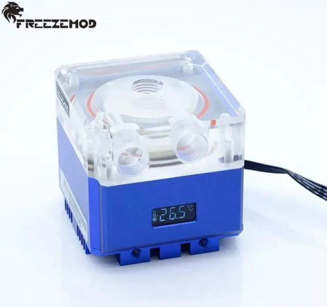 Alt view image 5 of 5 - Compute cooling pc water cooler mute pump PWM intelligent flow 800L/H VA LCD temperature sense RGB light. PU-FS4M-P