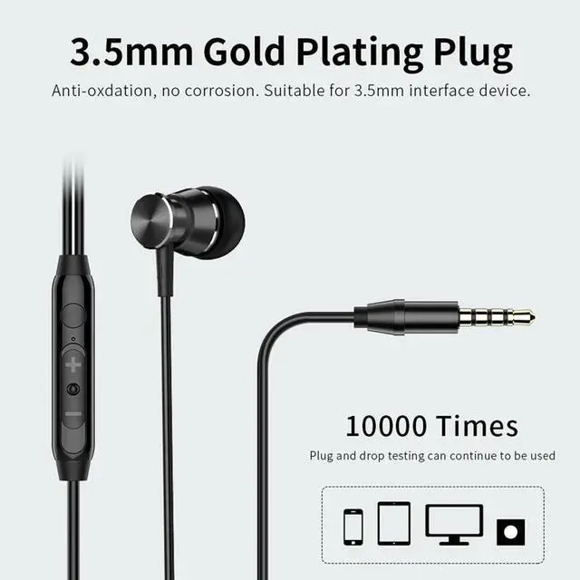 Alt view image 5 of 5 - M305 Wired Earphone in-ear Stereo Hifi Gaming Headset with Microphone Headphones Wired for phone fone de ouvido 3.5mm
