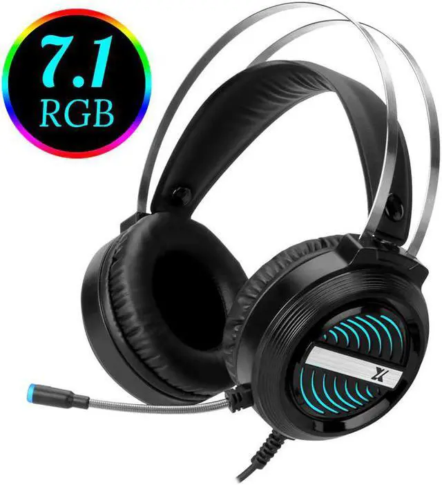 Main image of Headphones USB Wired 7.1 Surround Sound Stereo Gamer Headset with Mic Noise Canceling RGB Light Earphones for Computer