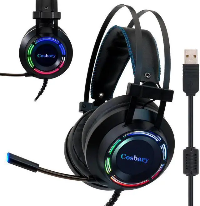 Main image of Gaming Headset with BOX Deep Bass Game Headphones with Microphone for Computer Gamer 7.1 USB Channel Surround Sound