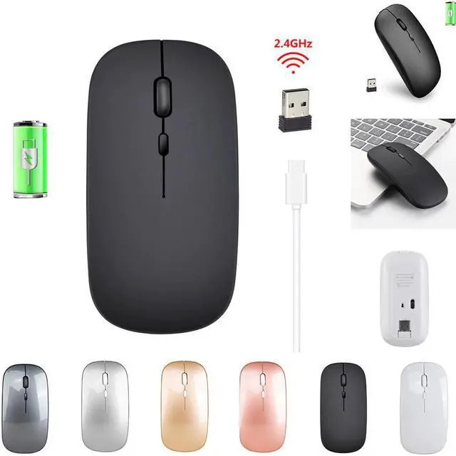 Alt view image 3 of 5 - 2.4G Wireless Mouse USB Rechargeable Charging Mouse Ultra-Thin Silent Mute Office Mice Opto-electronic PC Laptop Home Mouse Pad