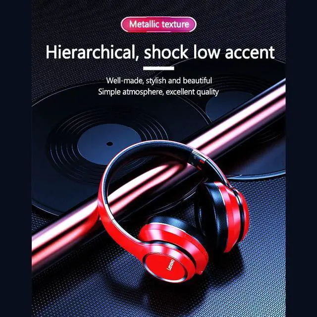 Alt view image 2 of 5 - HD200 Wireless BT Headset BT5.0 Noise-cancelling Stereo Headset Foldable Headphoe for Cellphone PC Laptop