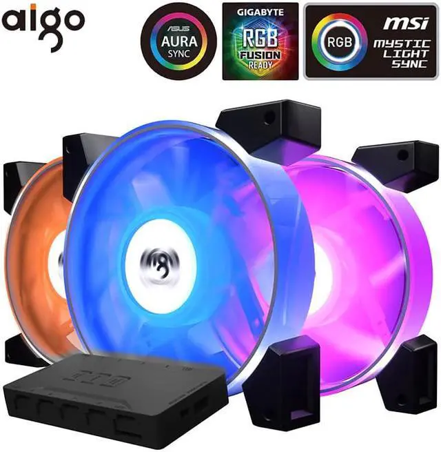 Main image of Intelligent Computer RGB Fan PC Case Cooler Cooling 120mm Fans RGB Adjust 3P-5V AURA SYNC Light Quiet CPU Cooling LED Fan