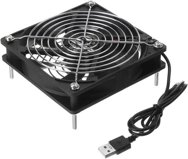Alt view image 4 of 5 - 12CM Router Cooling Fan DIY PC Cooler TV Box Silent Quiet DC 5V USB Power 120mm Fan USB TV Box Broadband Cat Cooling Rack Holder
