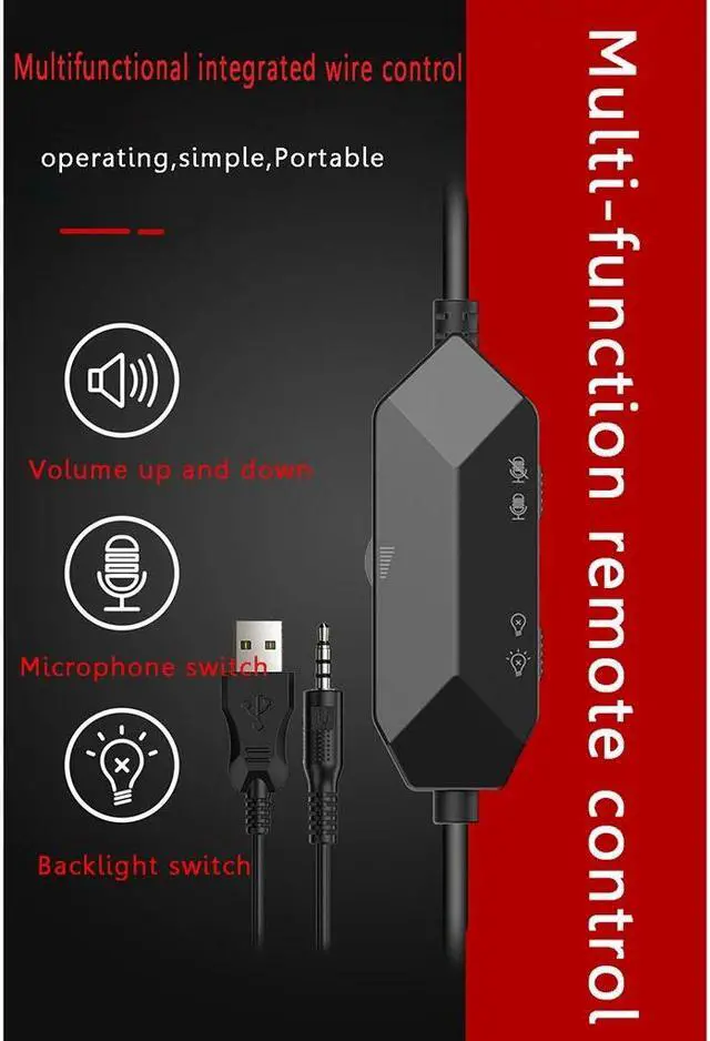 Alt view image 4 of 5 - Wired Headphones Gaming Earphones Colorful Headset Glowing Stereo Gaming Headset Headphone With Mic for PC Copputer