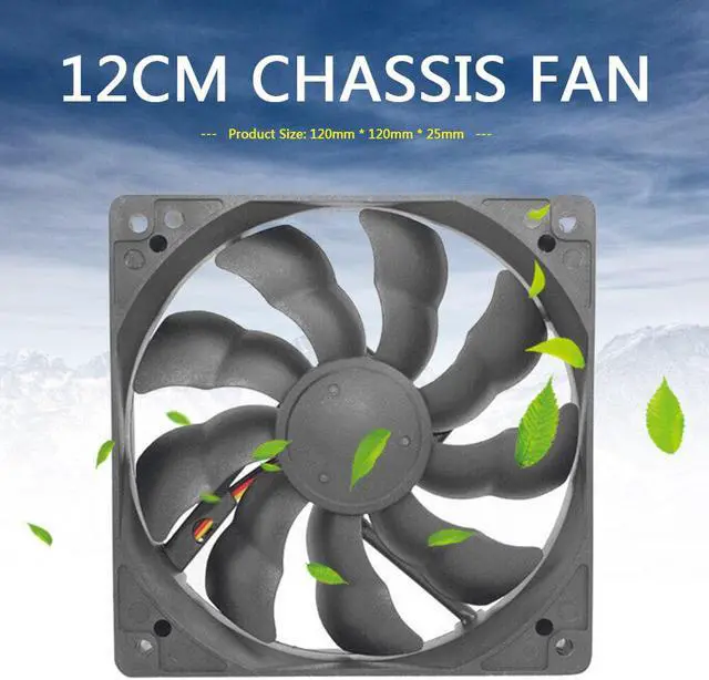 Alt view image 2 of 5 - 12cm Silent Chassis Fan DC 12V Quiet Cooler Radiator for Computer PC Case chassis USB power supply DIY cooling fan