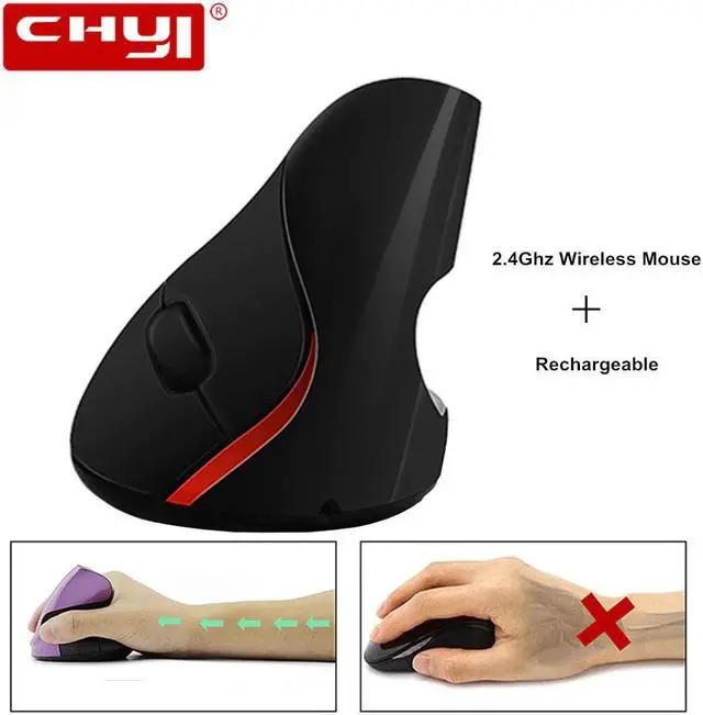 Main image of 2.4Ghz Wireless Mouse Rechargeable Optical Vertical Gaming Mouse Ergonomic Wrist Healing Computer Mice Mause For Gamer Mouse Pad