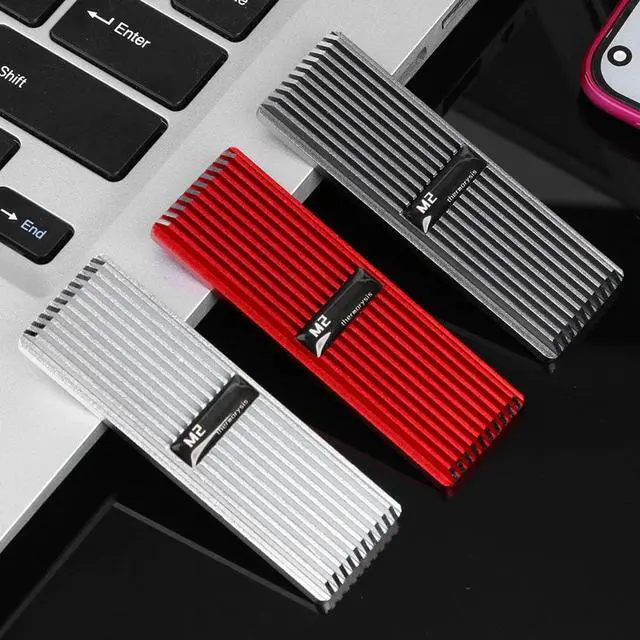 Alt view image 2 of 5 - Alloy M2 Heatsink Heat Dissipation Radiator SSD Thermal Cooling Pad for Desktop PC Solid State Disk Heatsink Heat