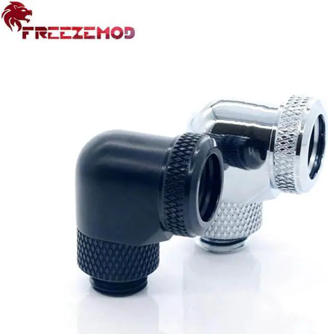 Alt view image 3 of 5 - Female-Male 90 Degree Brass Thread 360 Rotary Fitting Adapter 14mm tube G1/4 Elbow Thread Water Cooler Fitting Modding