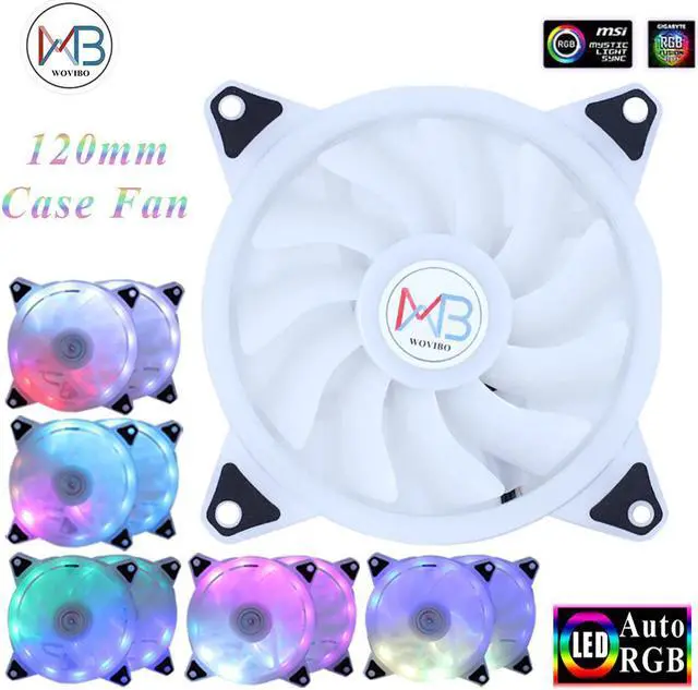 Main image of 120mm RGB Case Fan Cooler Computer Cooling Case Fans 3PIN D-Type 4PIN Colorful LED Lamp Fan cooler Radiator Heatsink Auto RGB
