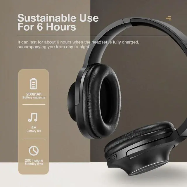 Alt view image 5 of 5 - New Wireless Headphones Bluetooth Headset Foldable Stereo Headphone Gaming Earphone With Microphone For PC Mobile phone