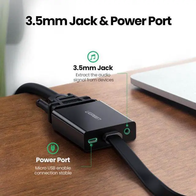 Alt view image 2 of 5 - HDMI to VGA Adapter for PS4 Male To Famale Converter 1080P VGA to HDMI Adapter With 3.5 Jack for TV Box PC VGA  to HDMI