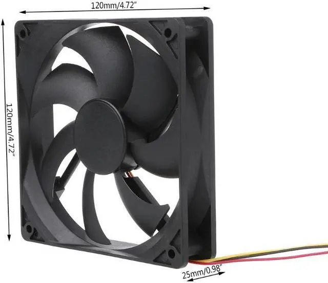 Alt view image 5 of 5 - 1PC 120x120x25mm DC 12V 0.15A 3 Pin 9-Blade Computer Case Cooling Fan Cooler 12025