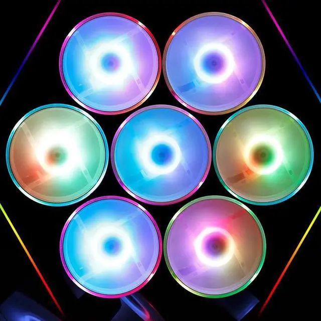 Alt view image 2 of 5 - C7 PC Computer Case Fan RGB Fan 120mm Fan Cooler Cooling Quiet Remote Aura Sync Radiator Adjust CPU Computer Fans