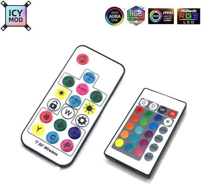 Main image of RGB Controller Remote For A-RGB For Motherboard&Hub 4PIN/3PIN Plug AURA SYNC Molex 4PIN Power Supply Plug Water Cooler 12V/5V