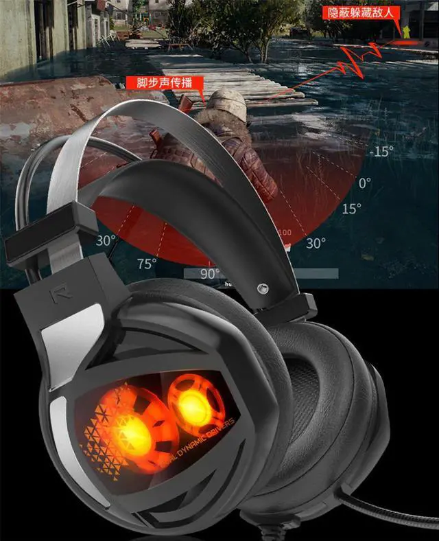 Alt view image 4 of 5 - USB 7.1 3D Stereo wired gaming headphones game headset with mic Voice control for PS4 PC laptop computer gamer