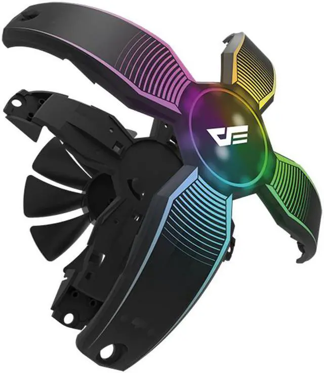Alt view image 5 of 5 - 120mm RGB Fan 3in1 Aura Sync Computer PC Case Fan Speed Controllable Quiet IR Remote Computer CPU Cooler Cooling