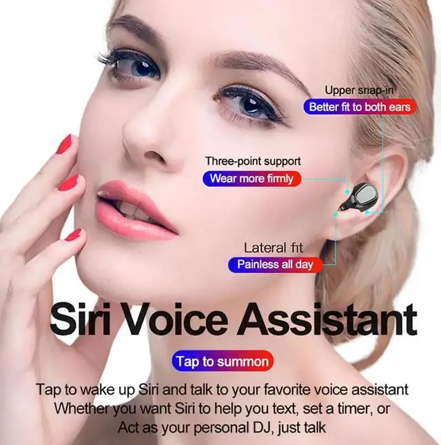 Alt view image 5 of 5 - Pro TWS Bluetooth 5.0 Earphones Wireless IPX7 terproof Headphones HIFI Sounds Handsfree Earbuds Stereo Gaming Earpiece