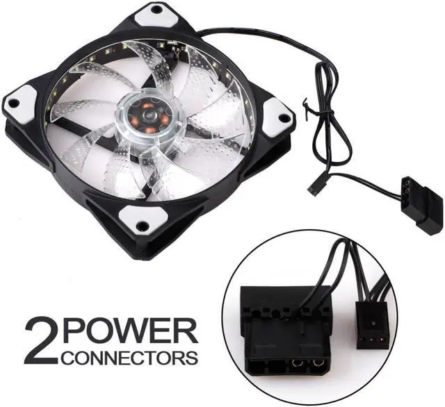 Alt view image 4 of 5 - Sale 120mm LED PC Fan Computer Cooling Fan Cooler Silent Case Controller LED Fan Lights Adjustable Colour Fan for Computer