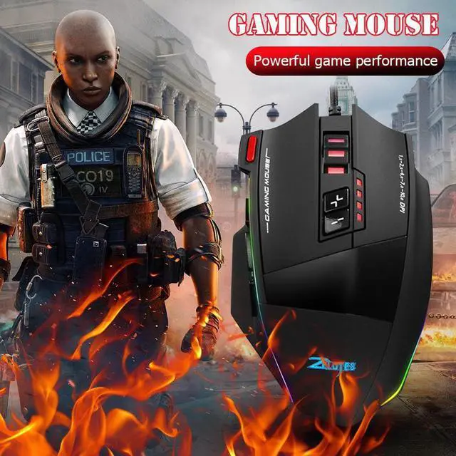 Alt view image 5 of 5 - C-13 13 Programmable Buttons Wired USB Mouse 5 Levels 1500-10000DPI Adjustable RGB Optical Gaming Mice