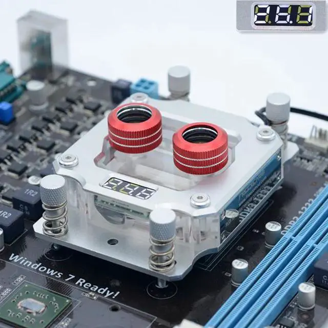 Main image of computer PC CPU AMD AM3 AM4 water cooling block temperature sense motherboard heatsinK 4pin RGB/3pin RBW. UPR-2018