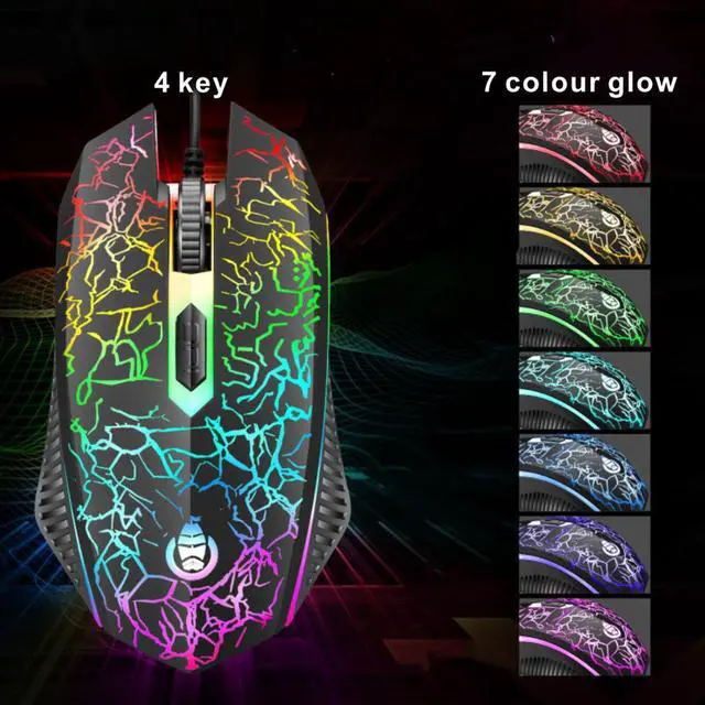 Alt view image 3 of 5 - And Mouse Gaming Luminous Mouse  USB Wired Waterproof Multi-Media LED Mouse And  Combo For PC Gamer KIT