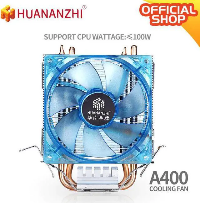 Alt view image 4 of 5 - A400/A500 2/4 Copper Heat Pipe LED CPU Cooler Cooling Fan Radiator Quiet SINGLE/Dual Fan Cooler Heatsink