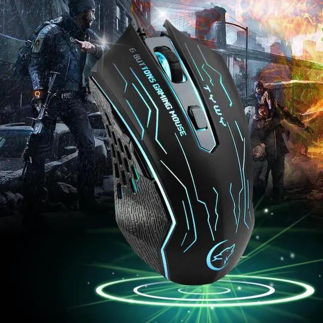 Alt view image 5 of 5 - Computer Gaming Mouse 1800 DPI Backlit Ergonomic Design Macro Program Mice For Laptop Desktop Gamer Computer Mice