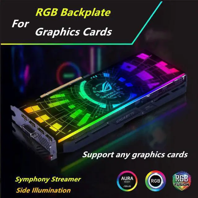 Alt view image 4 of 5 - PC Case Backplate For Case/Graphics Card Side Panel RGB Symphony Light Colorful/RGB/Adressable D-RGB AURA Streamer