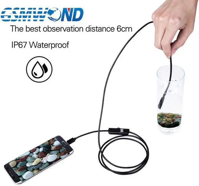 Alt view image 5 of 5 - 7mm Endoscope Camera Micro USB OTG Type C Waterproof 6 Adjustable LEDs Inspection Borescope Camera For Android Phone & Computer