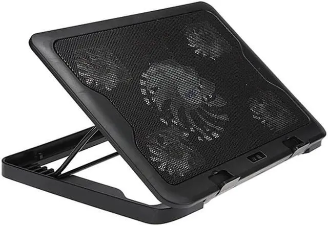 Alt view image 5 of 5 - 5 Fans LED USB Cooling Adjustable Pad For Laptop Notebook 7-17inch Stand Pad for Laptop PC Cooler For Notebook +USB Cord