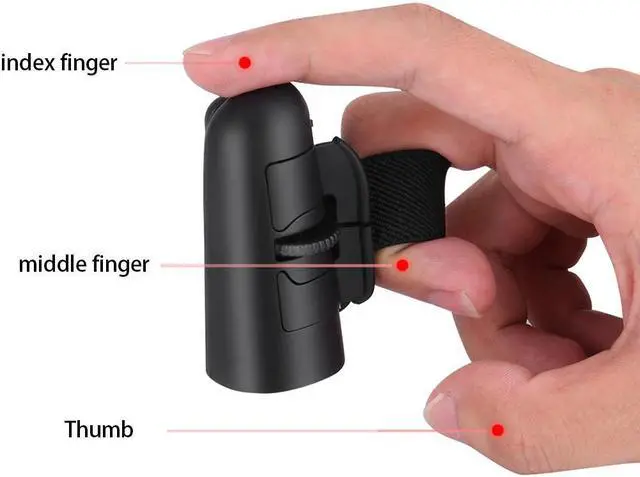 Alt view image 5 of 5 - Wireless Finger Ring Mouse Ergonomic Handheld Optical Travel Mice Gaming Mouse