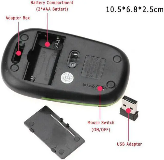 Alt view image 5 of 5 - For PC Laptop Optical Mouse 2.4GHZ Gaming mouse 2.4G Wifi 1600DPI game mouse USB wireless gamer Optics mice dropshipping mause