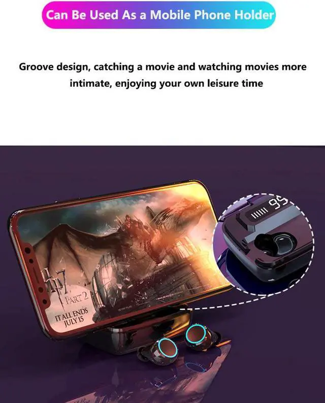 Alt view image 4 of 5 - Bluetooth Earphones Wireless Headphones Noise Cancelling Gaming Deep Bass Sports Wireless Earphone