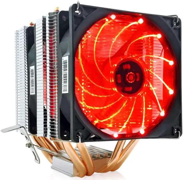 Alt view image 2 of 5 - 2/4/6 Heatpipes CPU Cooler Fan For AMD Intel 775 1150 1151 1155 1156 CPU Radiator 90mm LED Two Fan 3pin Cooling CPU Fan PC Quiet