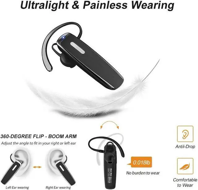 Alt view image 4 of 5 - Original Hands- Wireless Bluetooth Earphone Headset Headphones Earbud with Microphone Earphone for Phone PC