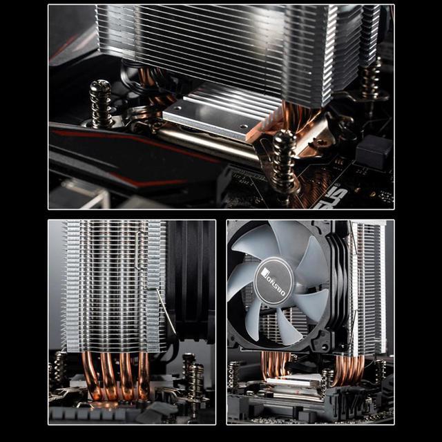 Alt view image 4 of 5 - CR1400 PWM 4Pin 12V PC LED Fan Cooling RGB 4 Heat-pipes CPU Cooler Computer Radiator for Intel 1151/1155/AM3/AM4