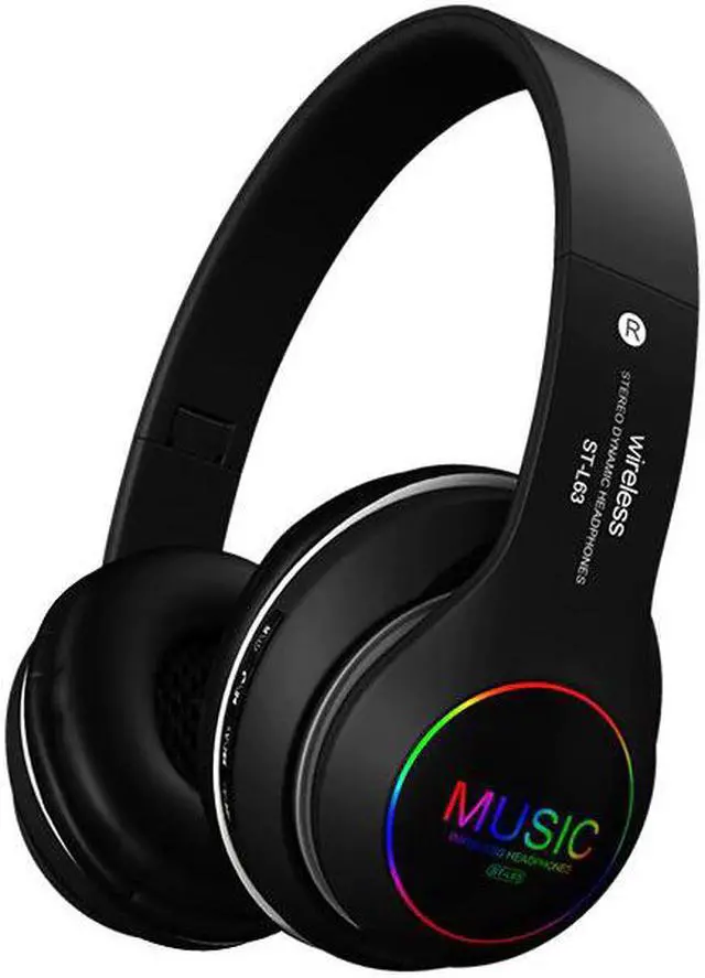 Alt view image 4 of 5 - Bluetooth Headphones Foldable Stereo Gaming Headset Audio Mp3 Adjustable Earphones With Mic Support TF Card LED Bass